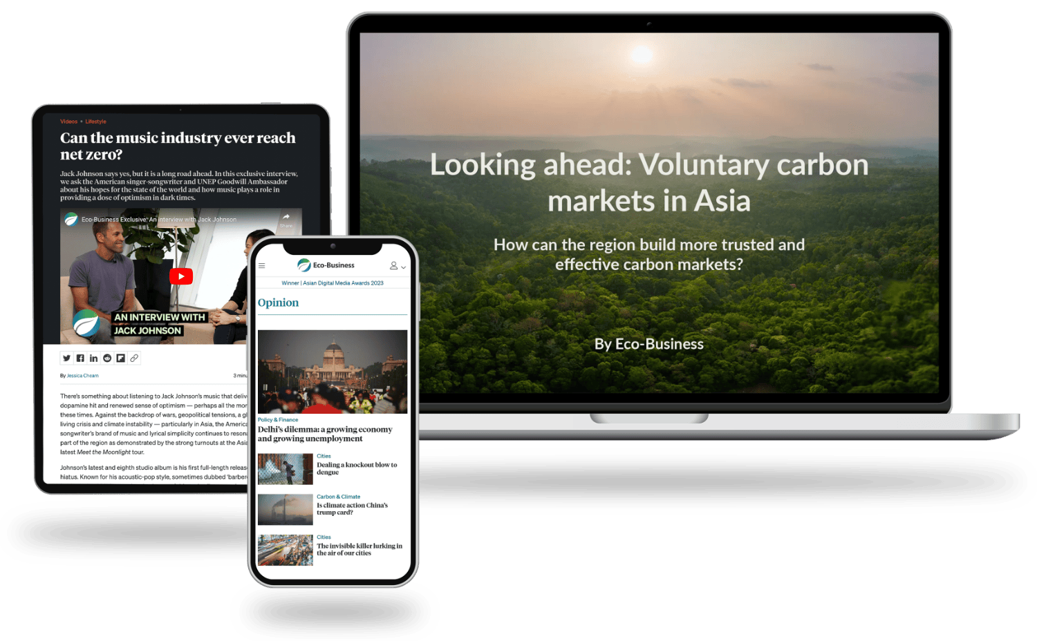 Eco-Business website on Apple devices