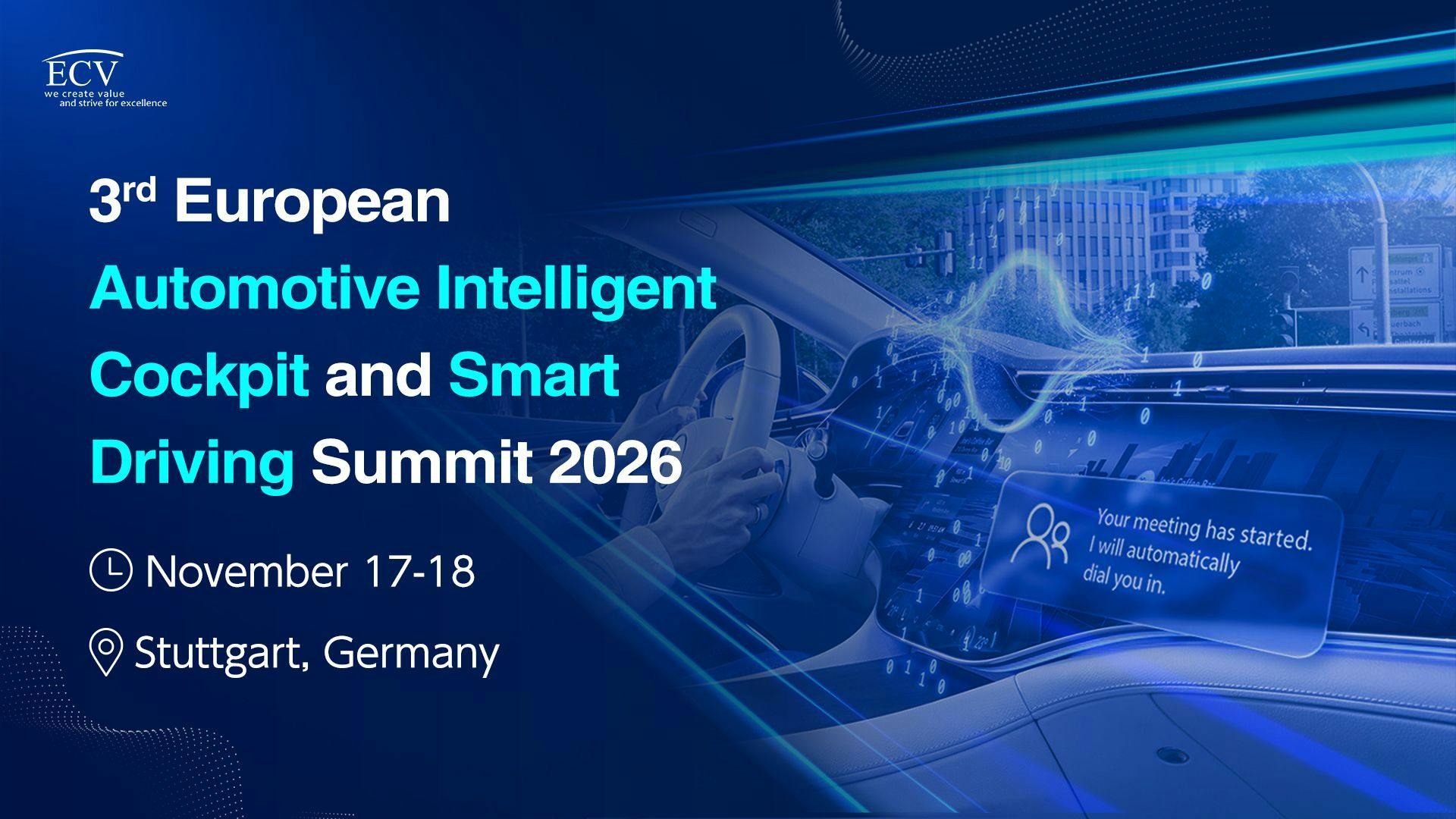 3rd European Automotive Intelligent Cockpit and Smart Driving Summit 2026