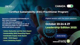 CANADA | Certified Sustainability (ESG) Practitioner Program, Leadership Edition 2025
