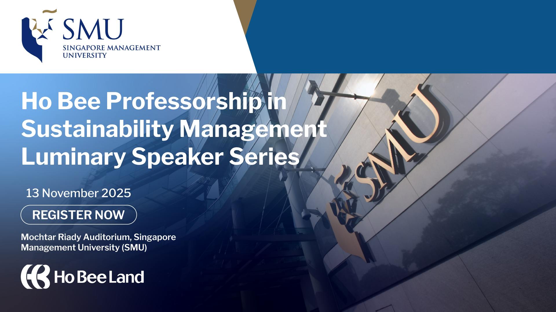 Ho Bee Professorship in Sustainability Management Luminary Speaker Series