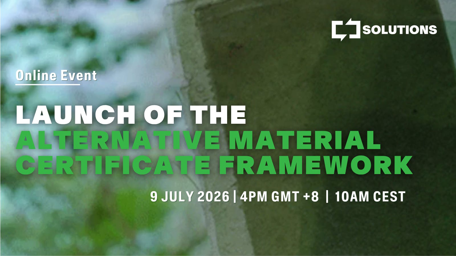 Launch of the Alternative Material Certificate (AMC) Framework