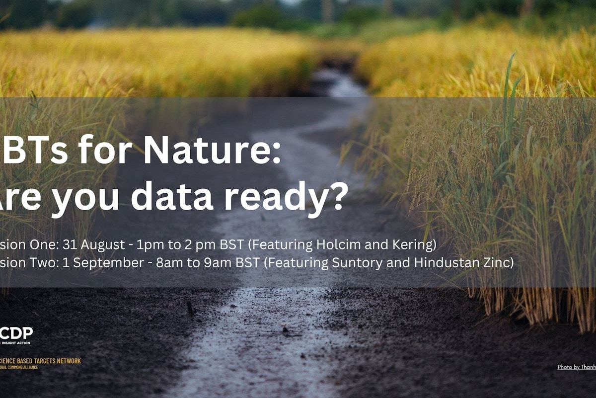 SBTs for Nature Are you data ready? Events Asia Sustainable Business