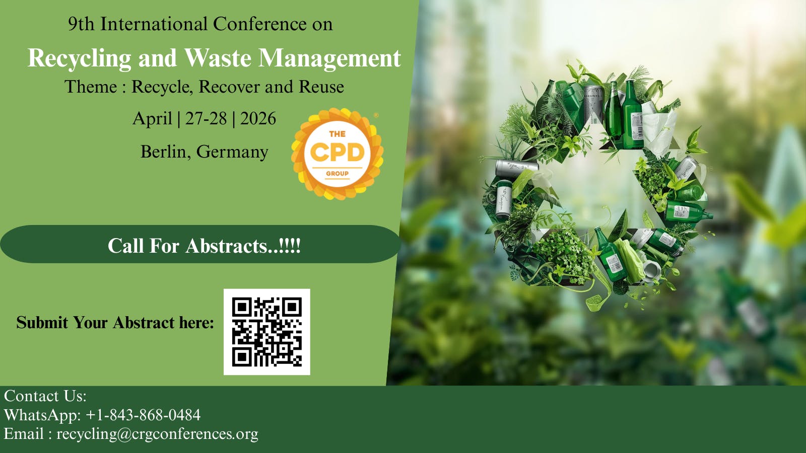 9th International Conference on Recycling and Waste Management