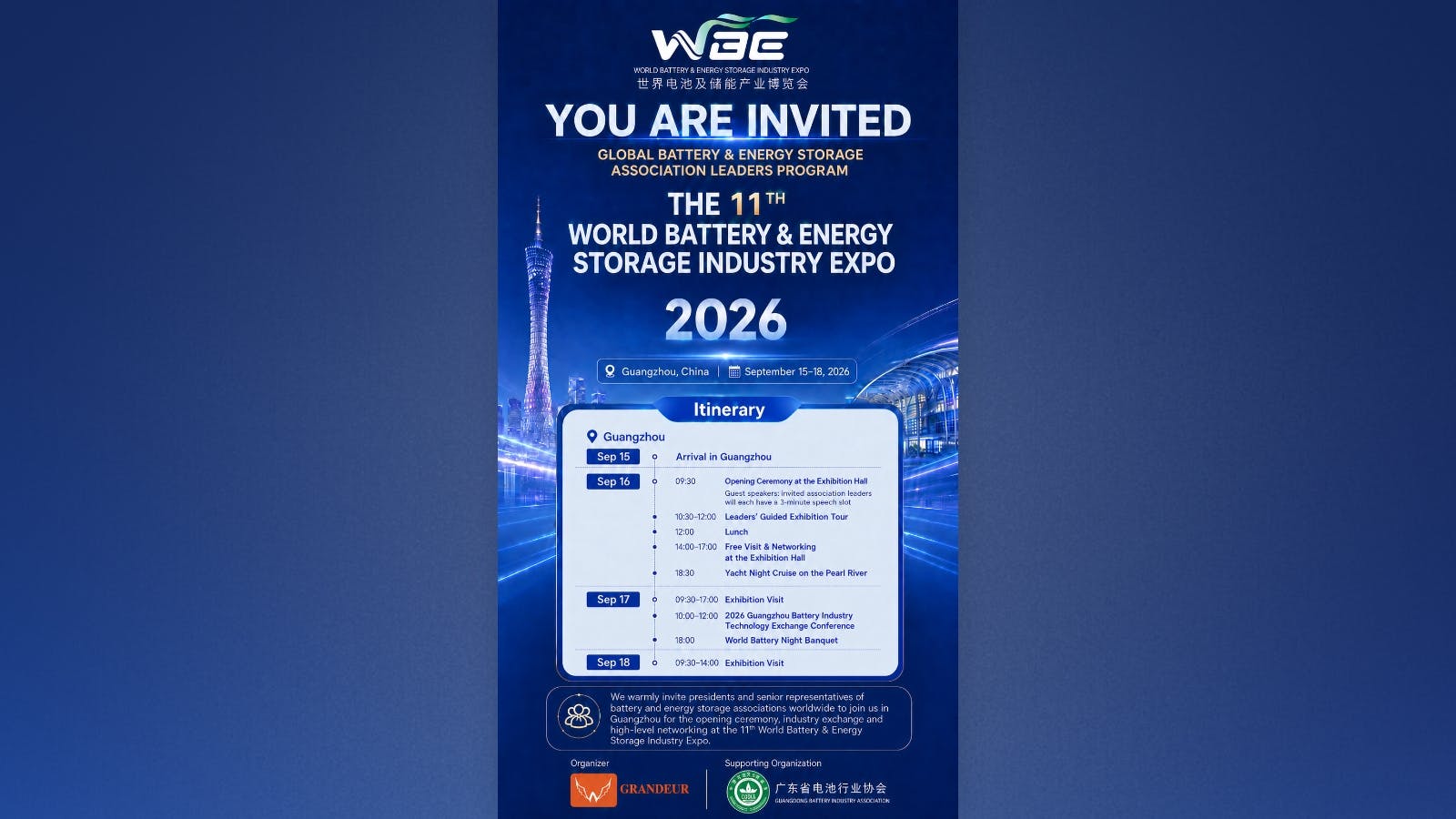 THE 11TH WORLD BATTERY & ENERGY STORAGE INDUSTRY EXPO