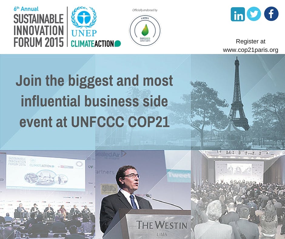 The Sustainable Innovation Forum (SIF15)