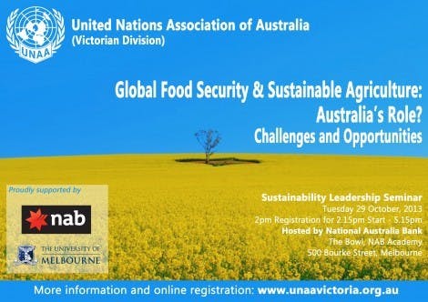 Global Food Security and Sustainable Agriculture: Australia’s Role? Challenges and Opportunities