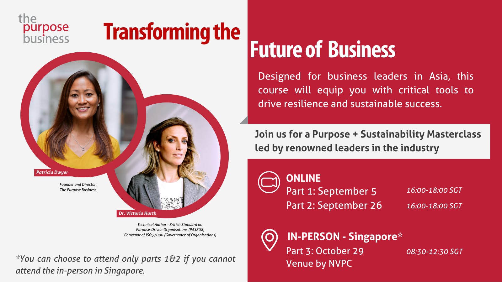 Transforming the Future of Business: A Purpose + Sustainability Masterclass
