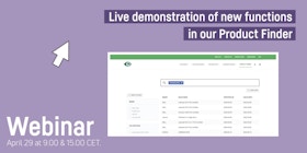 Webinar: Live demonstration of new functions in our Product Finder