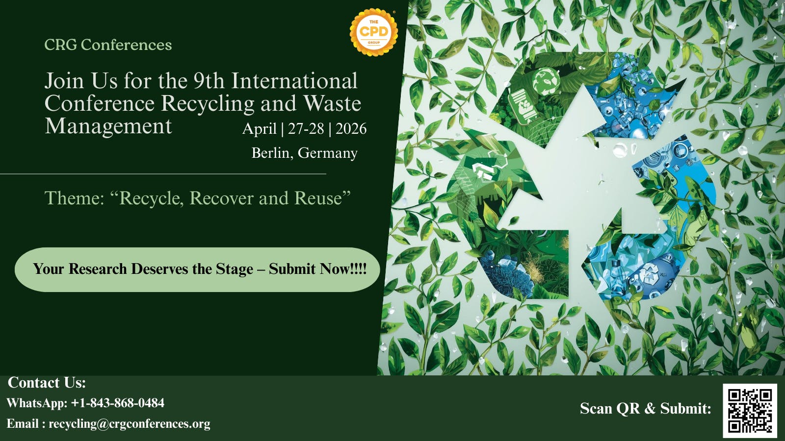 9th International Conference on Recycling and Waste Management