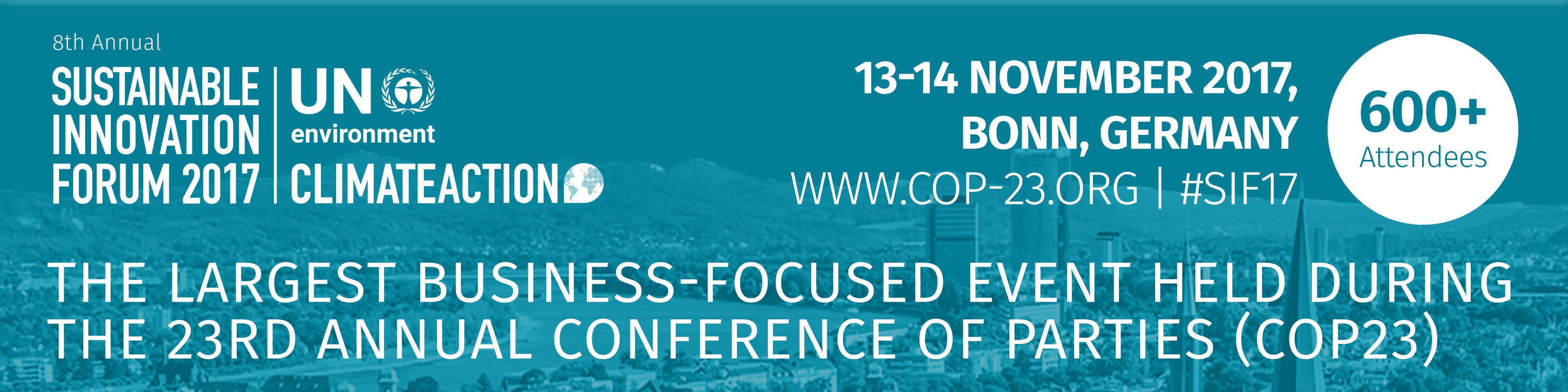 Sustainable Innovation Forum 2017 (SIF17) alongside COP23