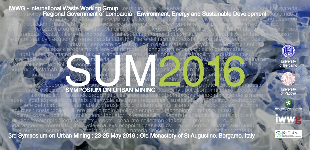SUM 2016 - 3rd Symposium on Urban Mining