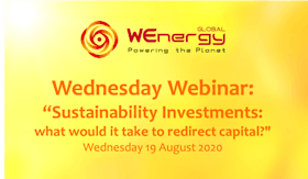 WEnergy Global Webinar “Sustainability Investments: what would it take to redirect capital?"