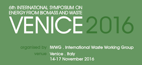 Venice 2016 - 6th International Symposium on Energy from Biomass and Waste