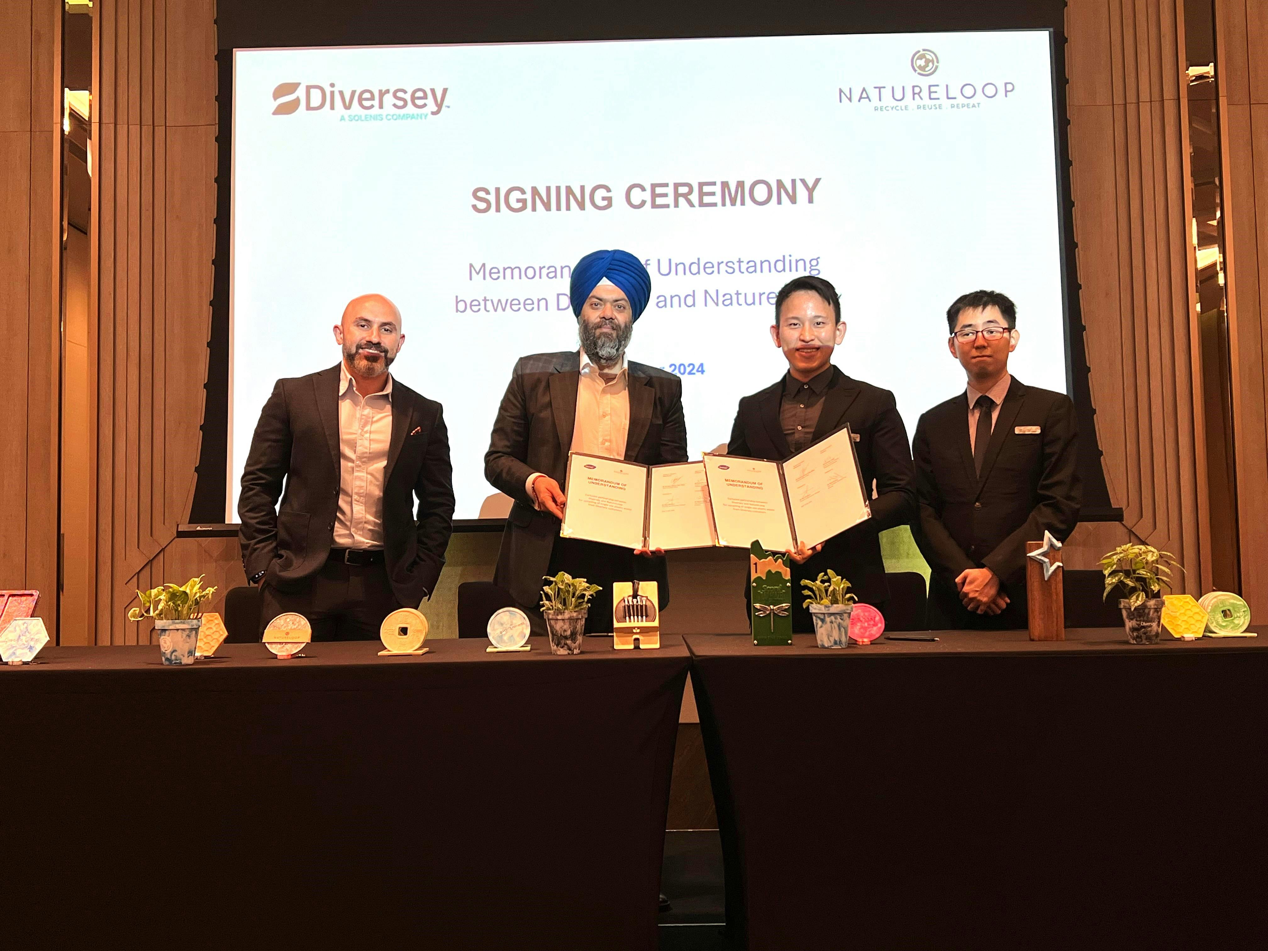 Diversey, a Solenis Company and NatureLoop sign MOU to upcycle single-use plastic waste