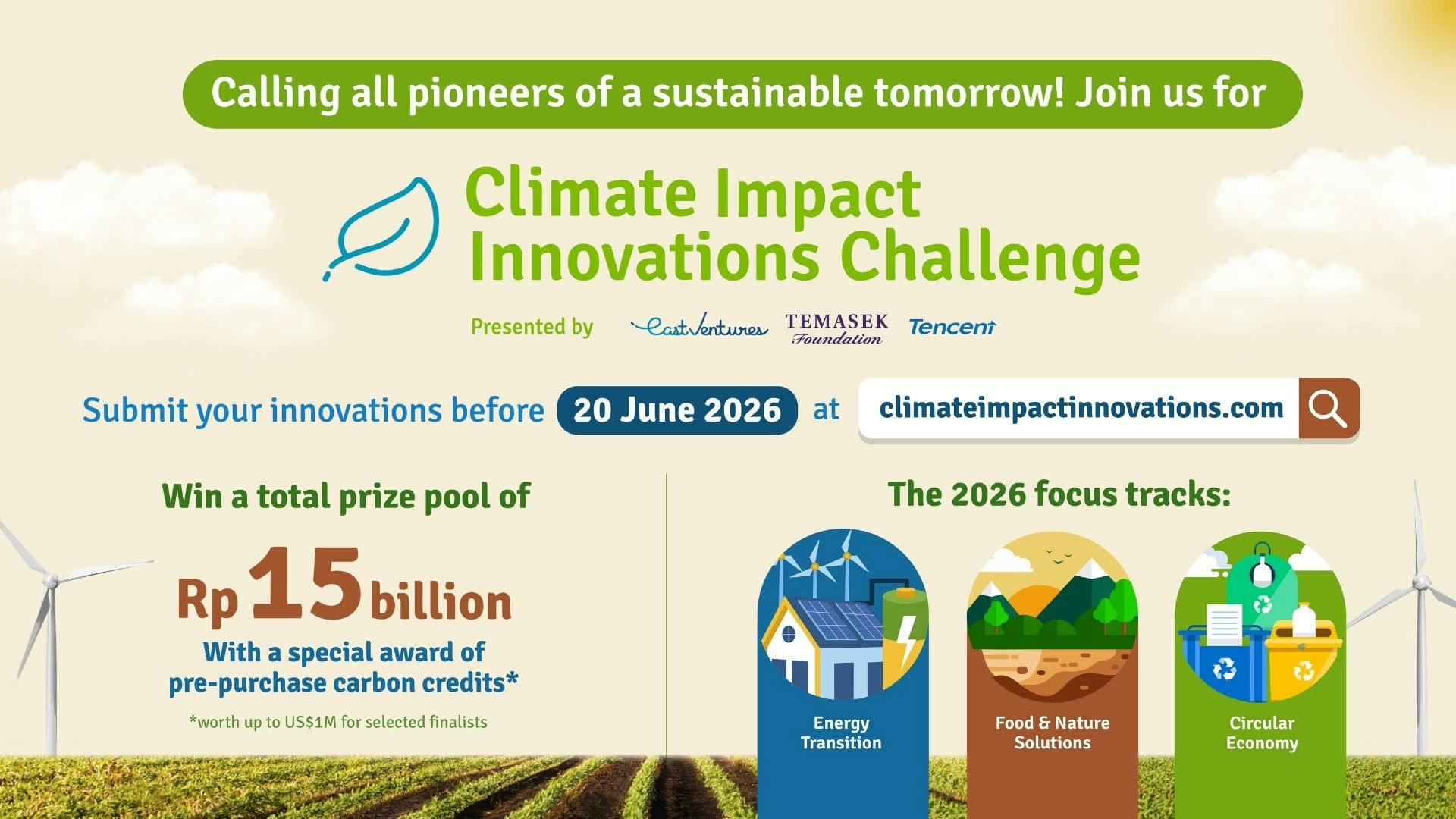 Climate Impact Innovations Challenge back with US$885,000 prize pool, new partner