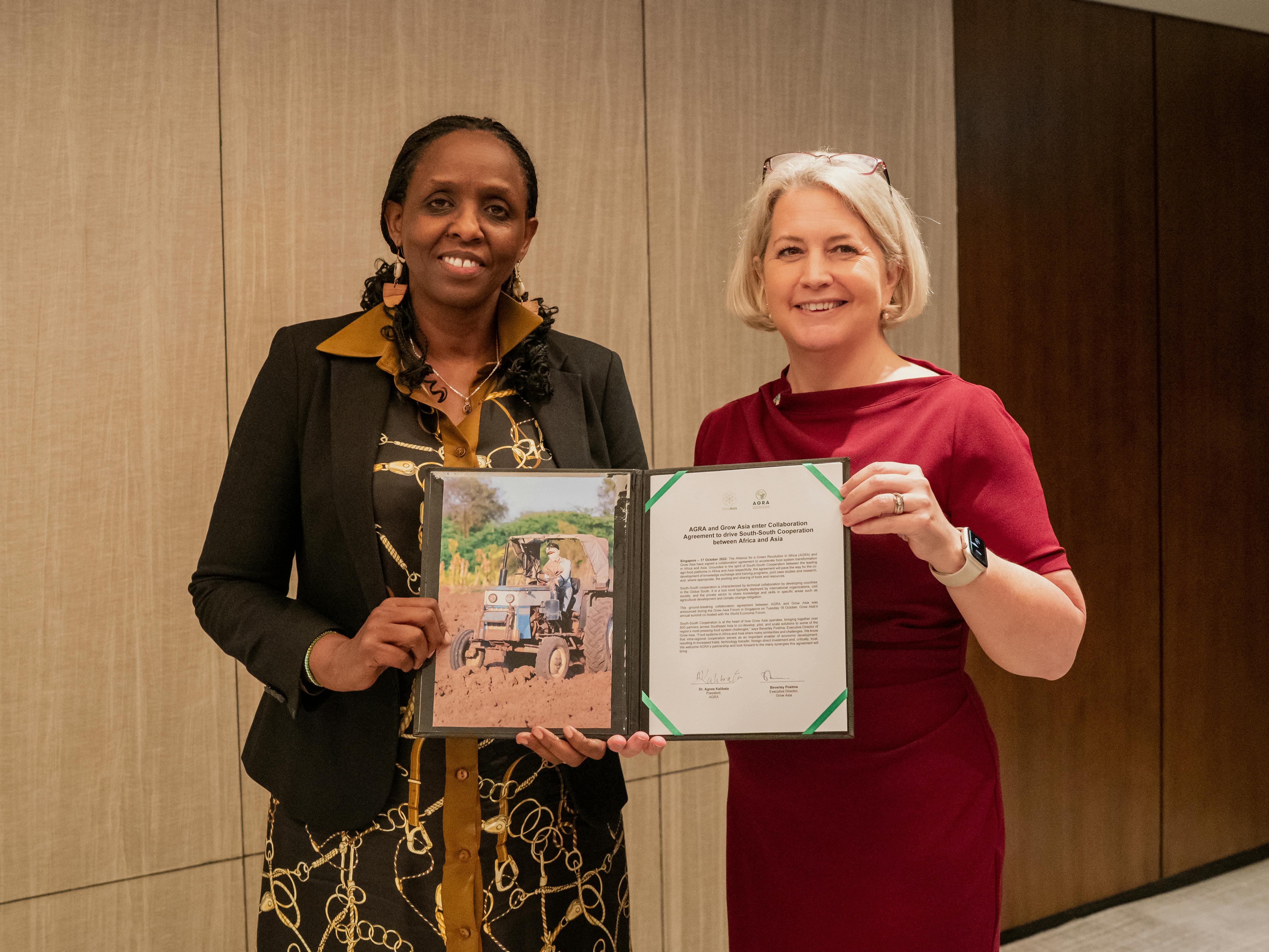 AGRA, Grow Asia enter collaboration agreement to drive South-South cooperation between Africa, Asia