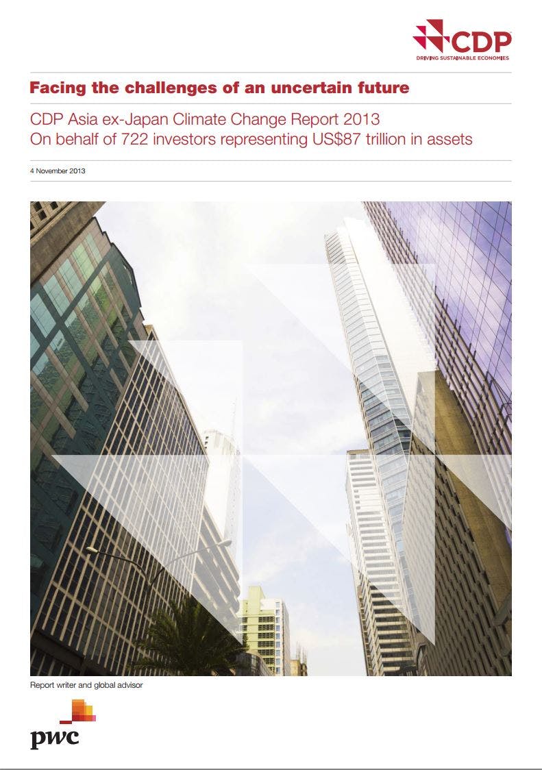 CDP Asia ex-Japan Climate Change Report 2013 - Facing the Challenges of an Uncertain Future