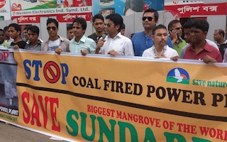 Activists protest against coal-based power plants in Bangladesh