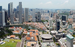 singapore aerial view of CBD