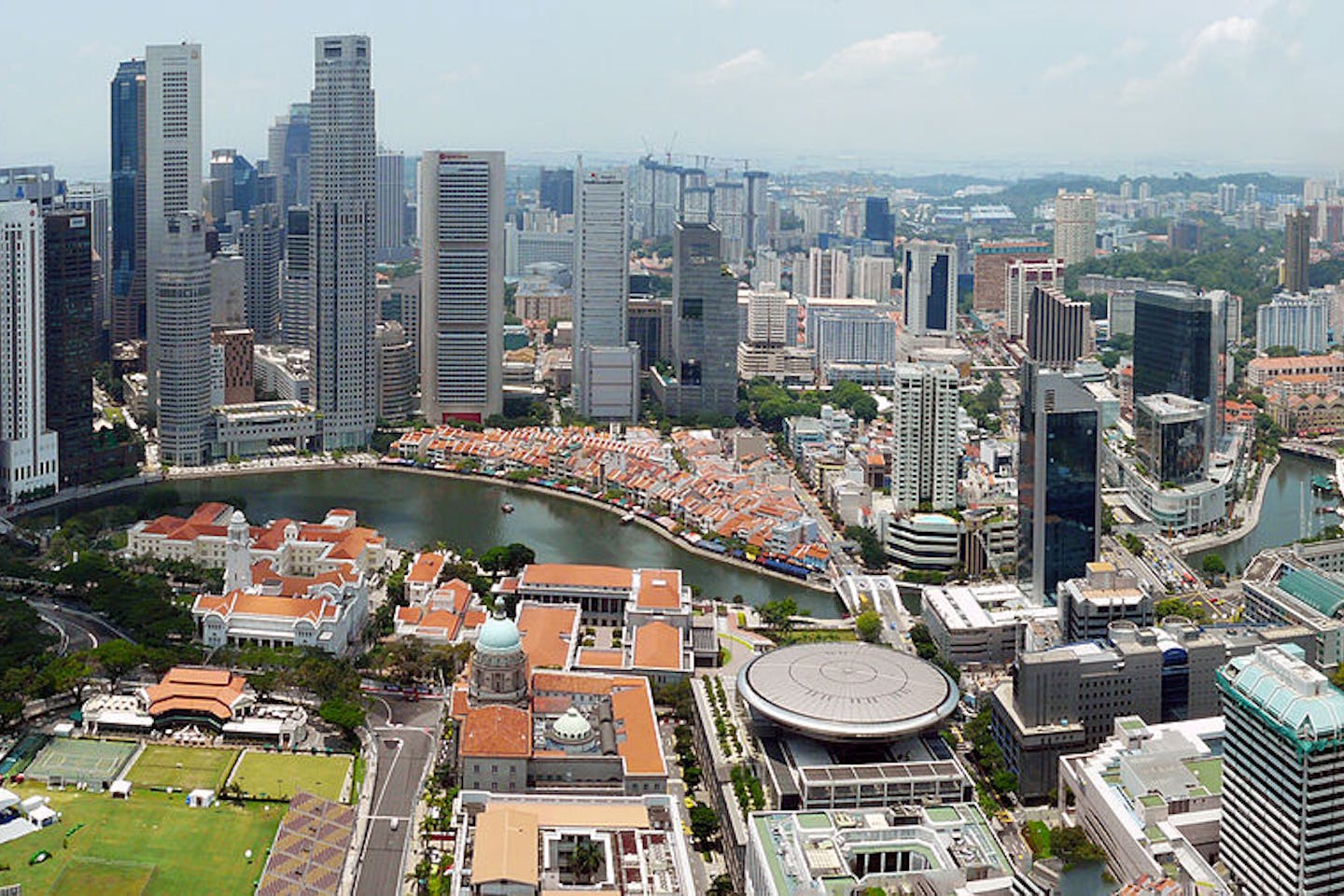 singapore aerial view of CBD