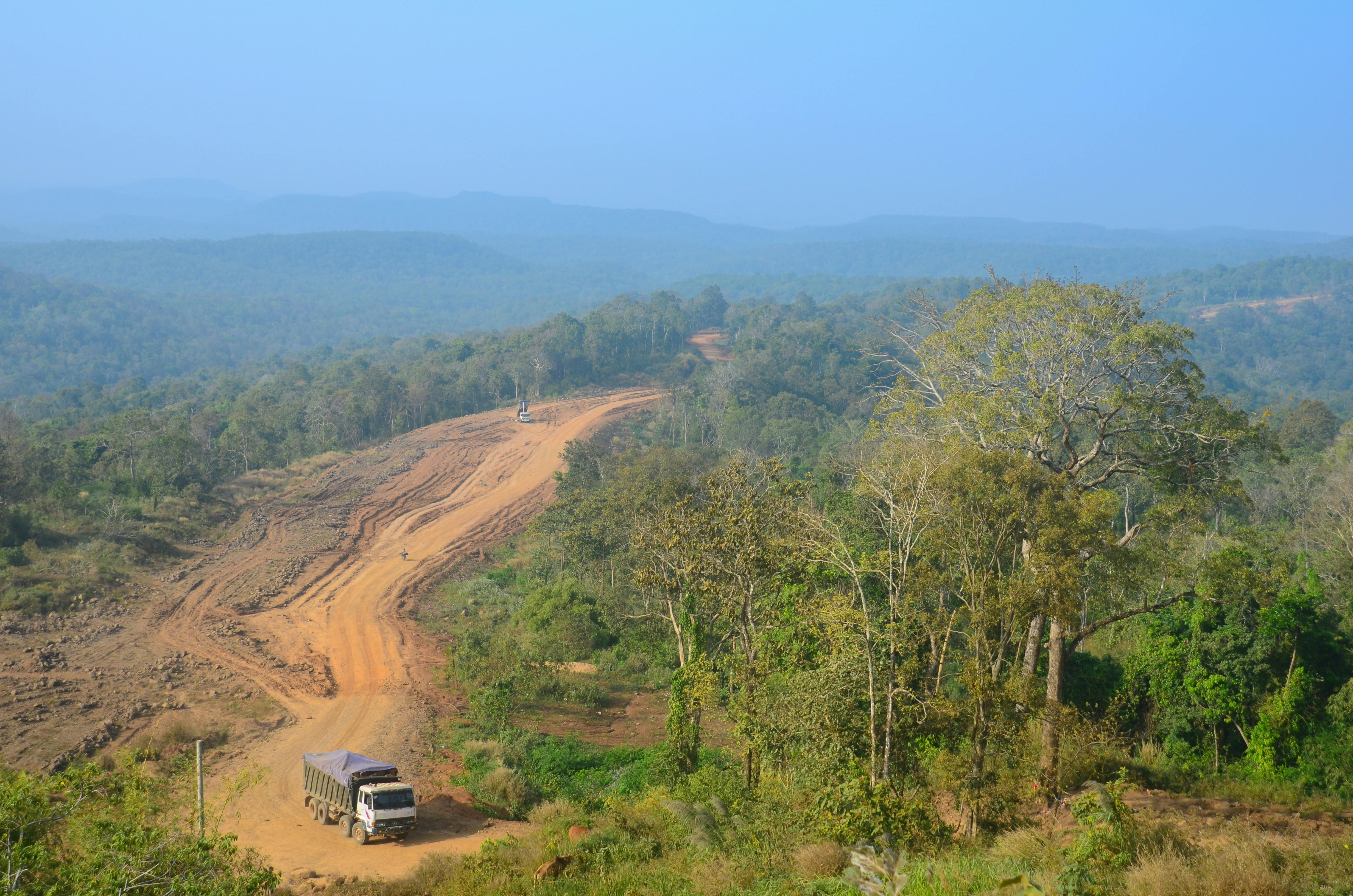 Logging truck in Cambodia's Mondulkiri protected forest