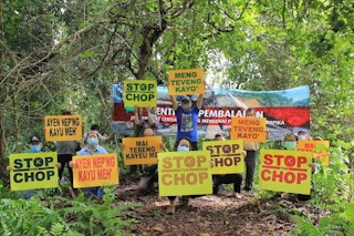 SAVE Rivers protests against the logging activities