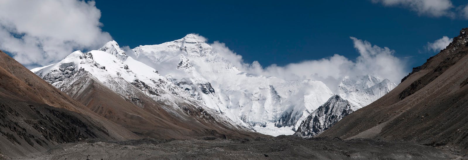 The north face of Mt Everest in Tibet.