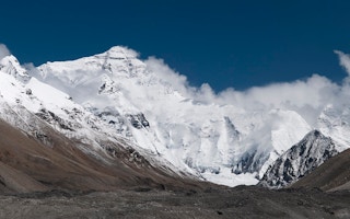 The north face of Mt Everest in Tibet.