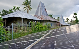 Solar panels at a village on Sumba island, Indonesia