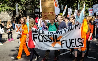 climate march walk away from fossil fuels