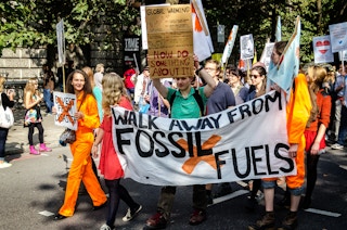 climate march walk away from fossil fuels