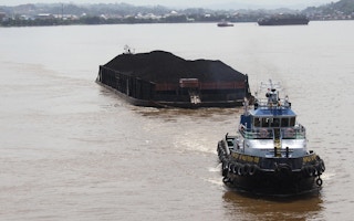 coal barge mahakam river indonesia 