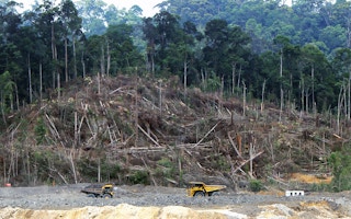 Clearing forrests for the Lumbung Coal Mine, Central Kalimantan, Indonesia.