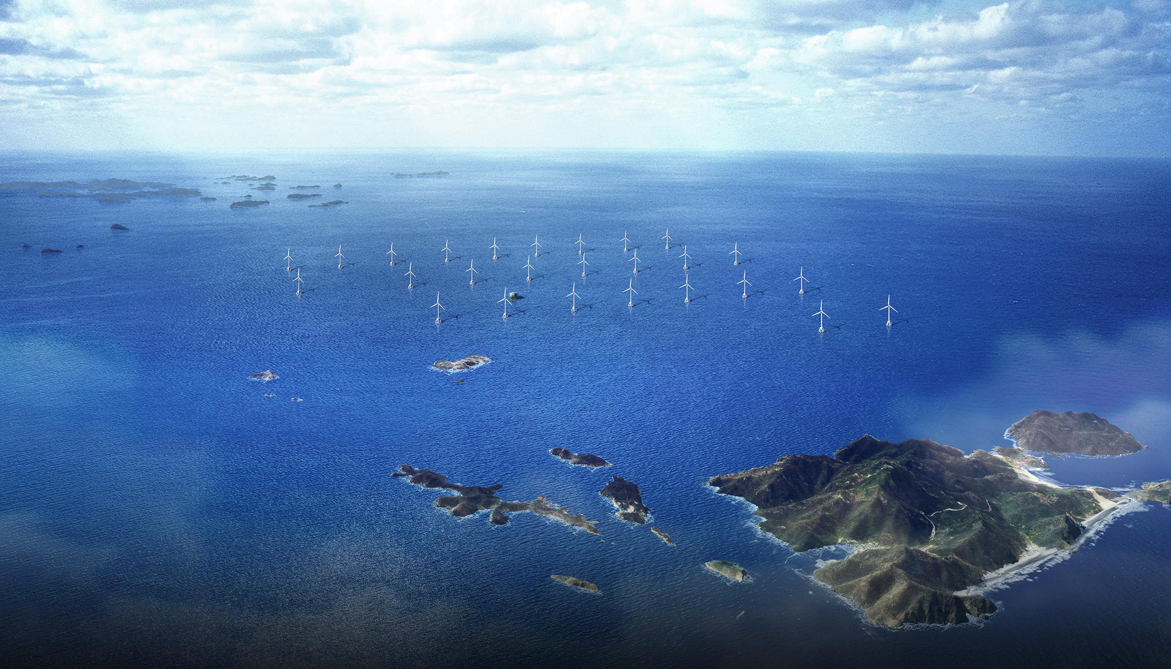 Conceptual image of the Shinan Ui offshore wind farm