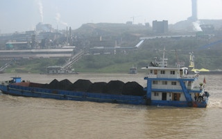 Coal being transported on the Yangtze River in China