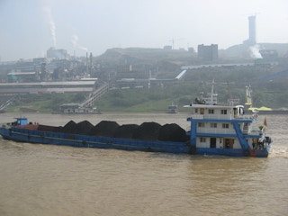 Coal being transported on the Yangtze River in China