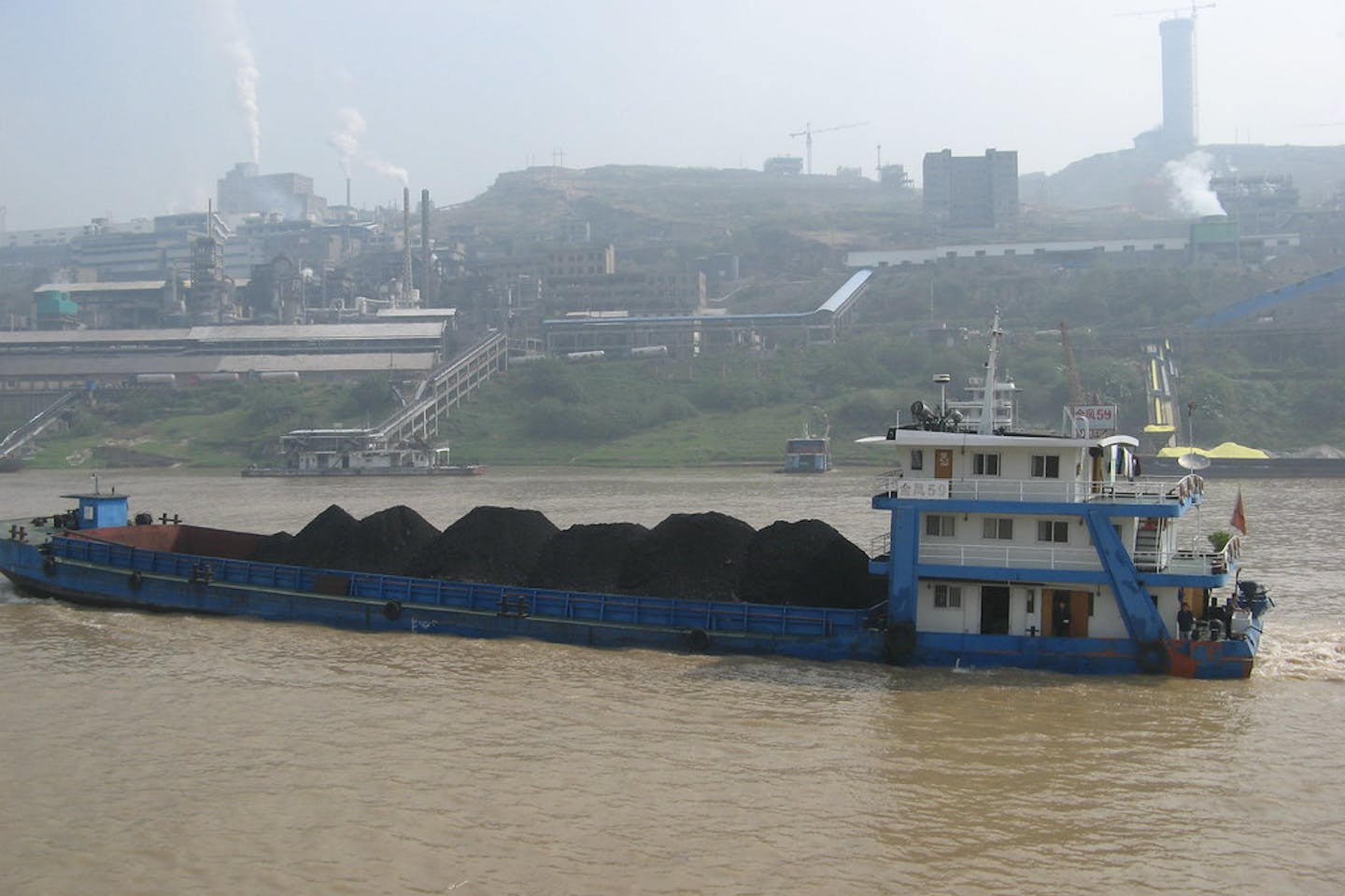 Coal being transported on the Yangtze River in China