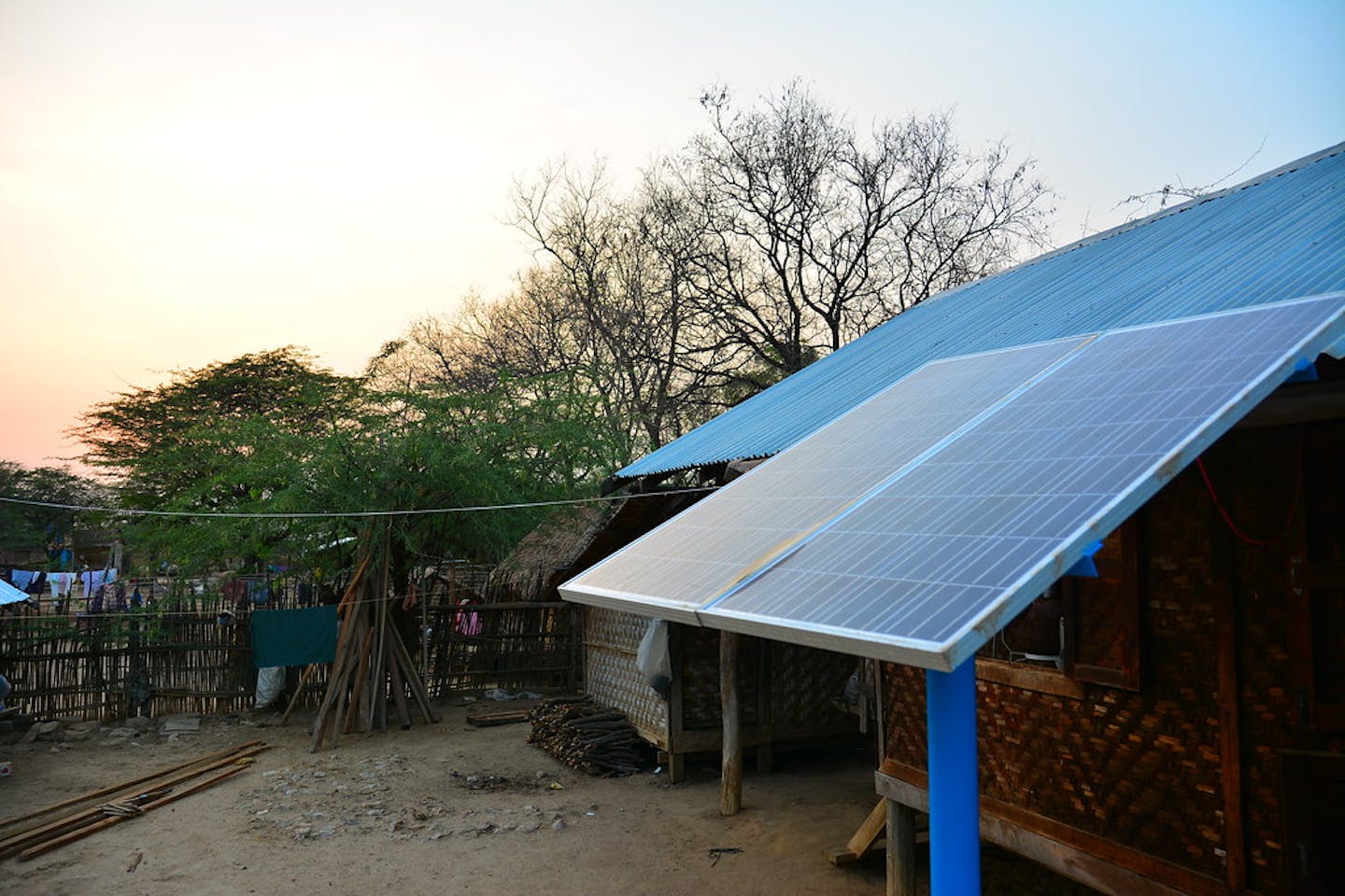 Solar installation in a village in Yone Kone, Myanmar