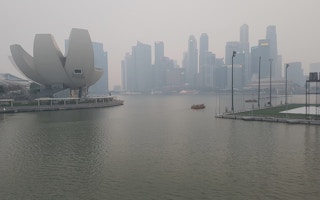 Haze over Singapore's skyline, September 2019