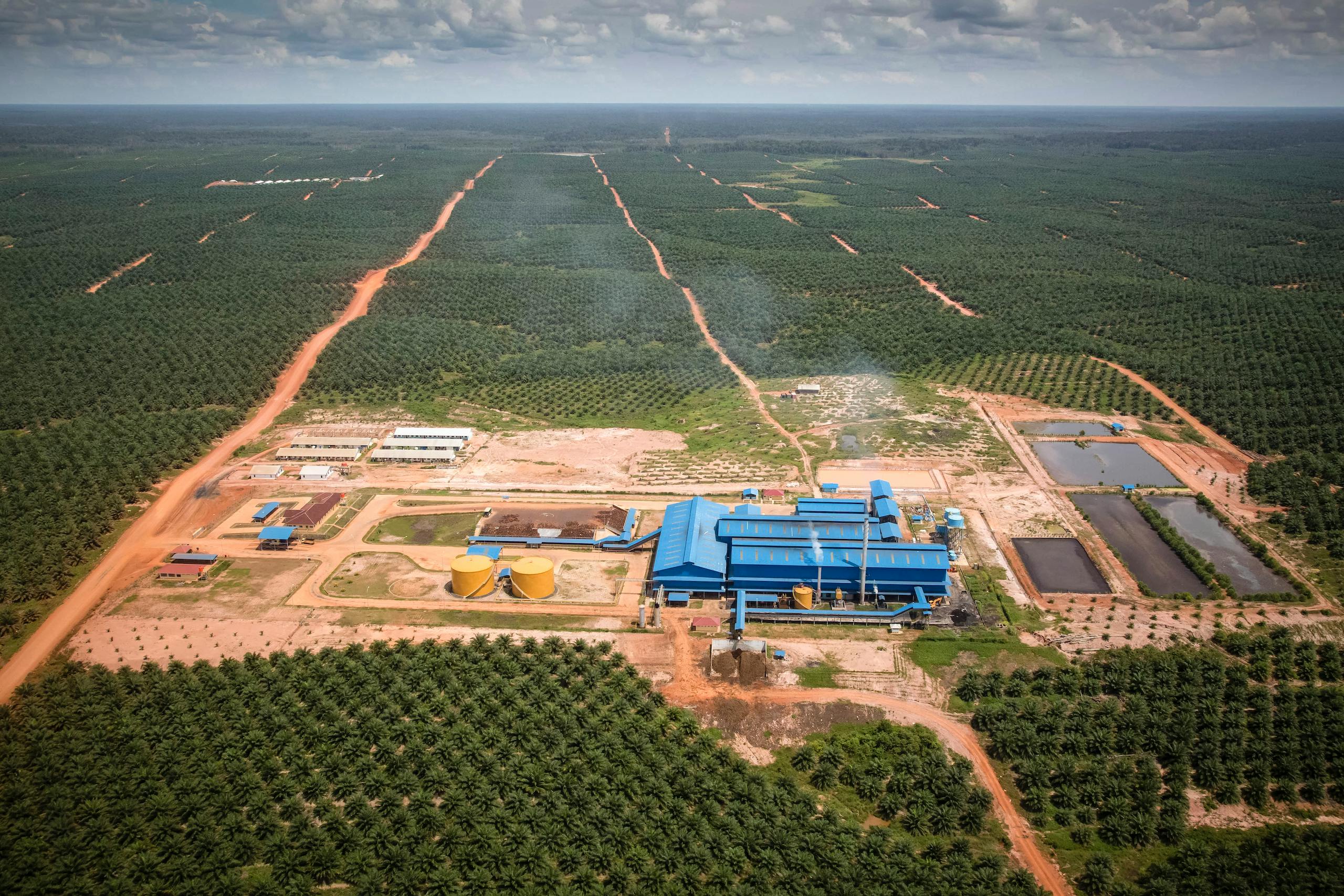 A palm oil mill in Southern Papua, Indonesia
