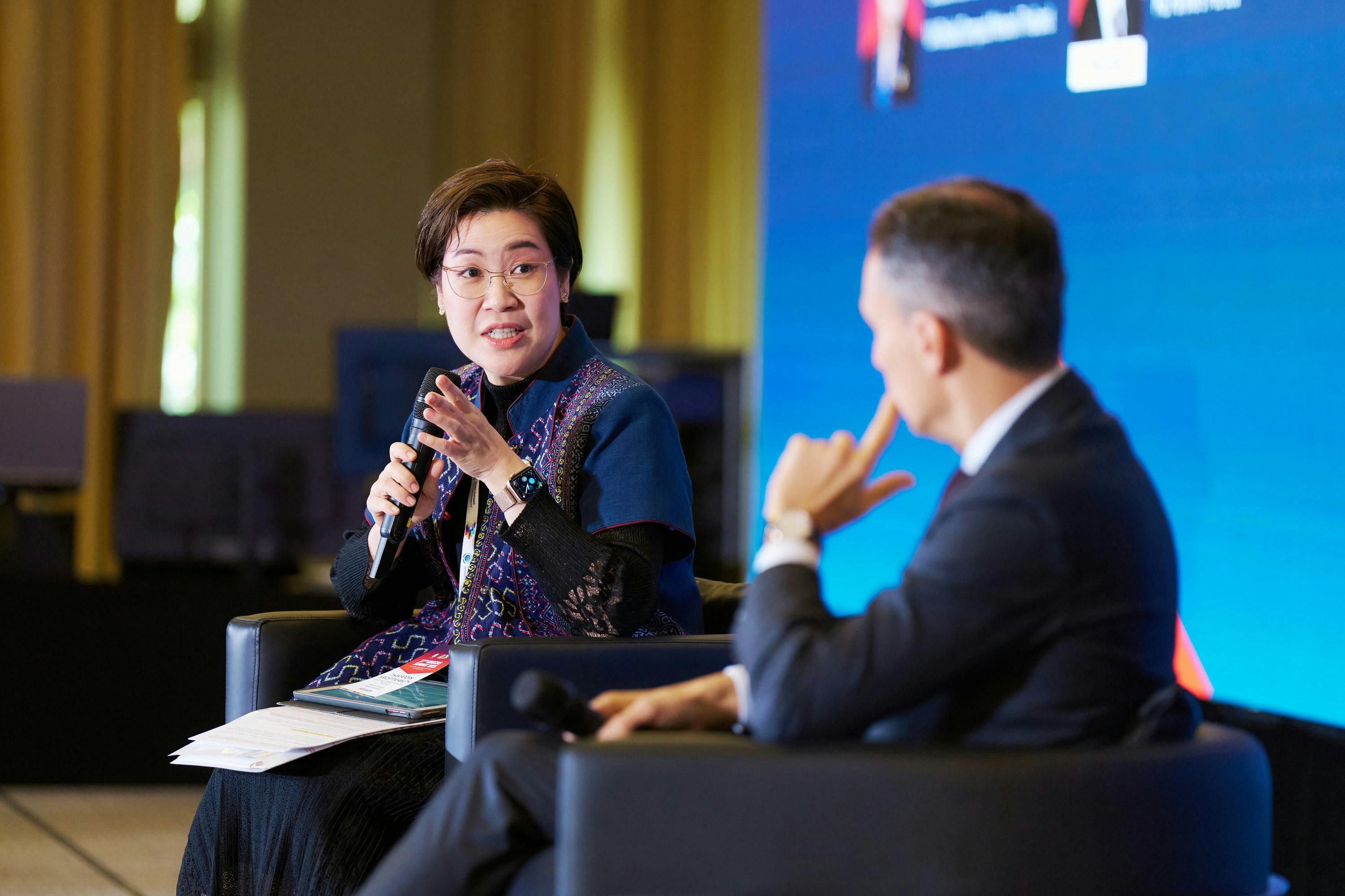 Dr Thanyaporn Krichtitayawuth, UN Global Compact Network Thailand's executive director, speaking at the UNGCNS Summit in Singapore