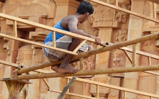 Construction worker in India
