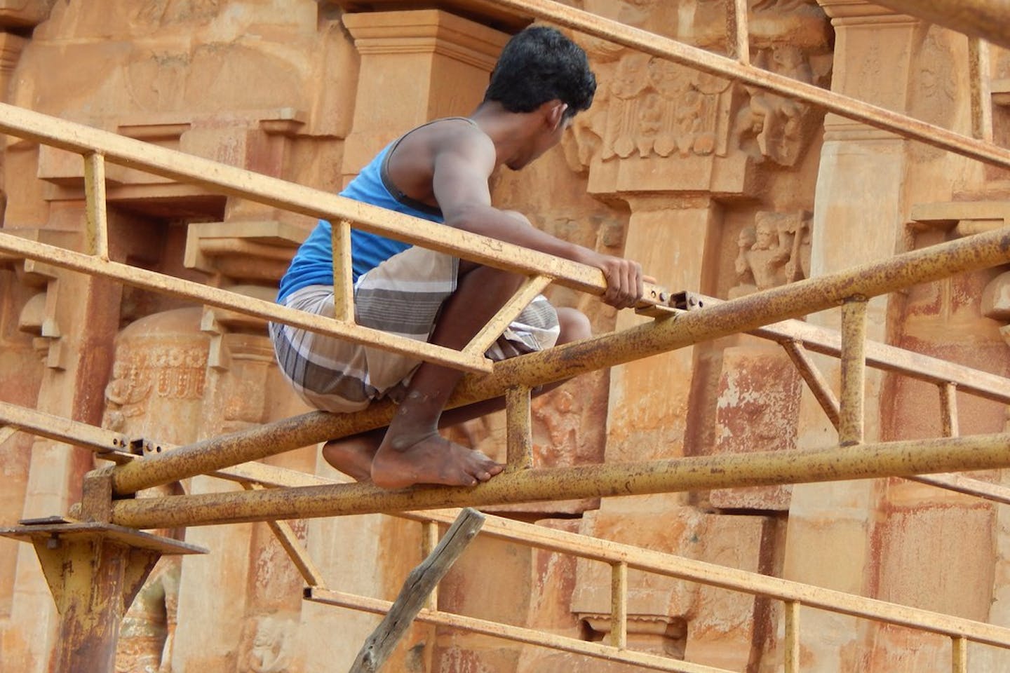 Construction worker in India