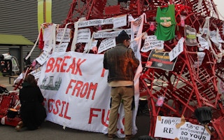 Activists protest against fossil fuel COP21
