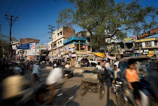 Busy India street scene
