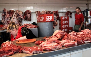 Butcher's shop in Europpe