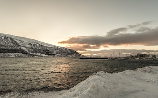 The Arctic sea as seen from Troms, a former county in Norway