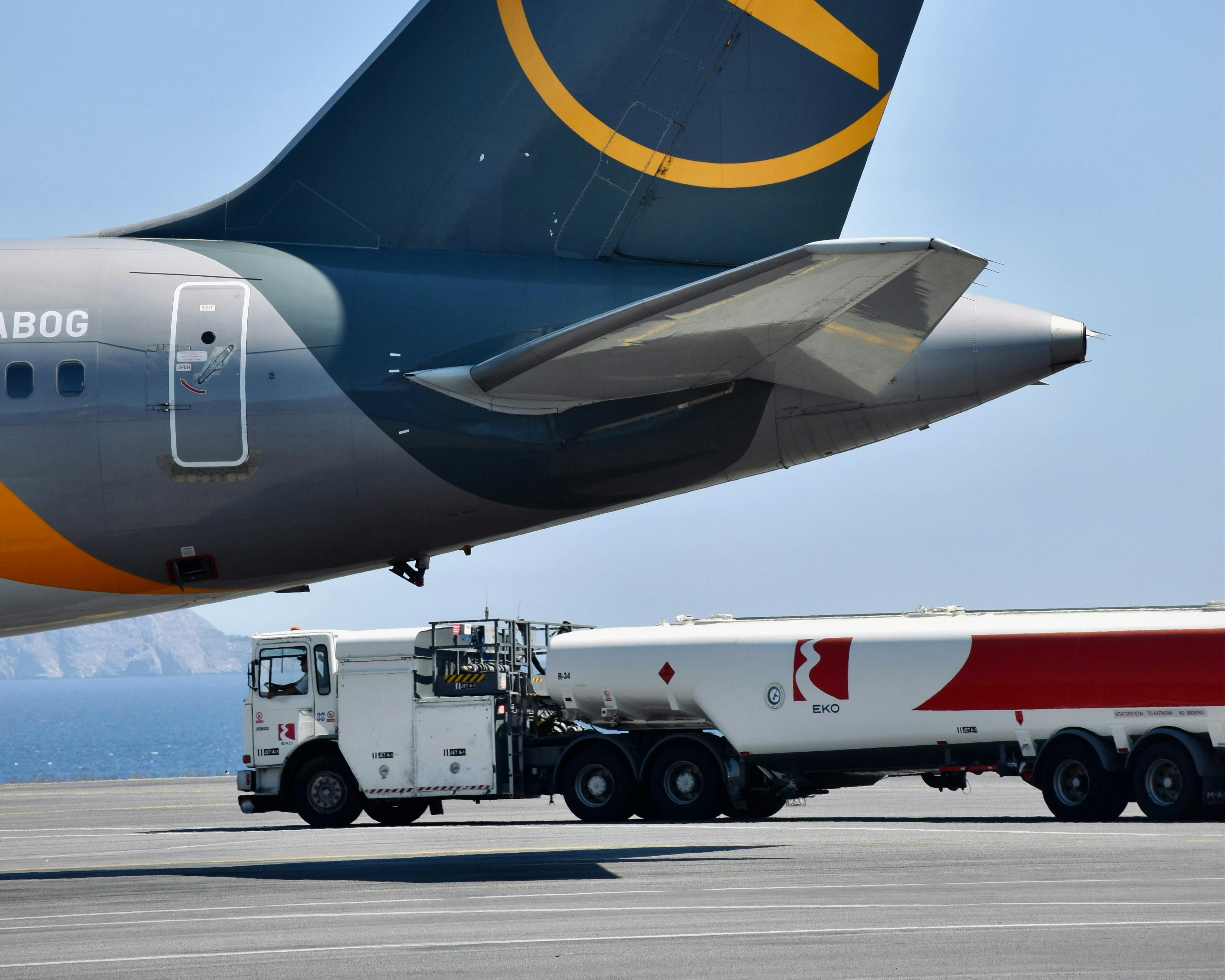 Plane and fuel truck