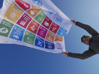 UN Ukraine SDGs flag