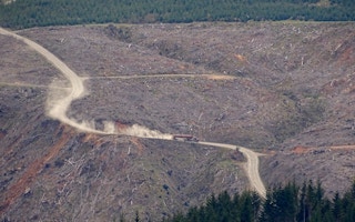 Forests cleared along Oregon’s Coast Range in the US